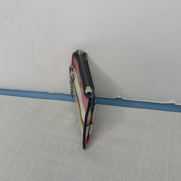 Kate Spade New York Laurel Way Bitsy Card Case W/Keyring Bonita Stripe - Picture 2 of 8